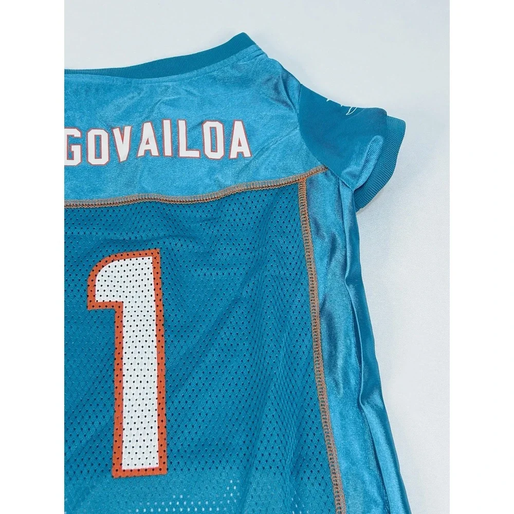 Miami Dolphins Dog Jersey Tua Tagovailoa NFL Mesh Pet Shirt Size L Aqua